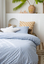 Load image into Gallery viewer, Dusty Blue Gingham Waterproof Doona Cover