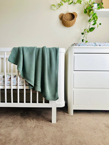 Cable Baby Blanket | Sage