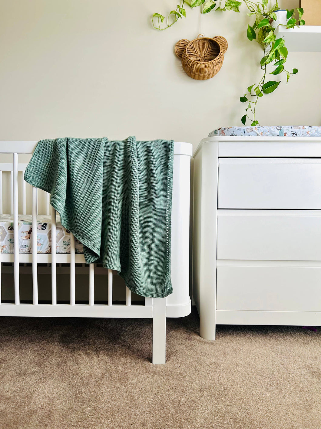 Cable Baby Blanket | Sage