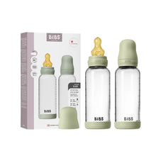 Load image into Gallery viewer, BIBS Glass Bottle Complete Set (2 Pack) 240ml Latex - Sage