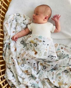 Farm Life Bamboo Muslin Wrap