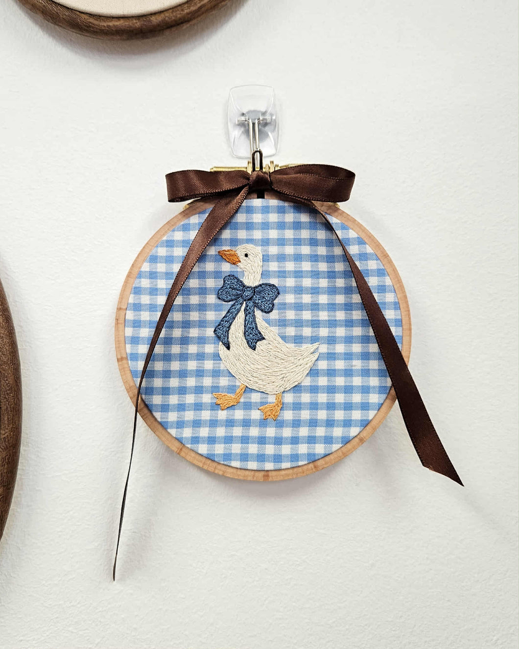 Small Gingham Goose Hoop