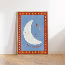 Load image into Gallery viewer, Sweet Dreams Moon Print - Kids Modern Art Gift Decor Nursery: A3