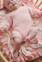 Load image into Gallery viewer, Raised Stripe Frill Blanket | Sweetpea