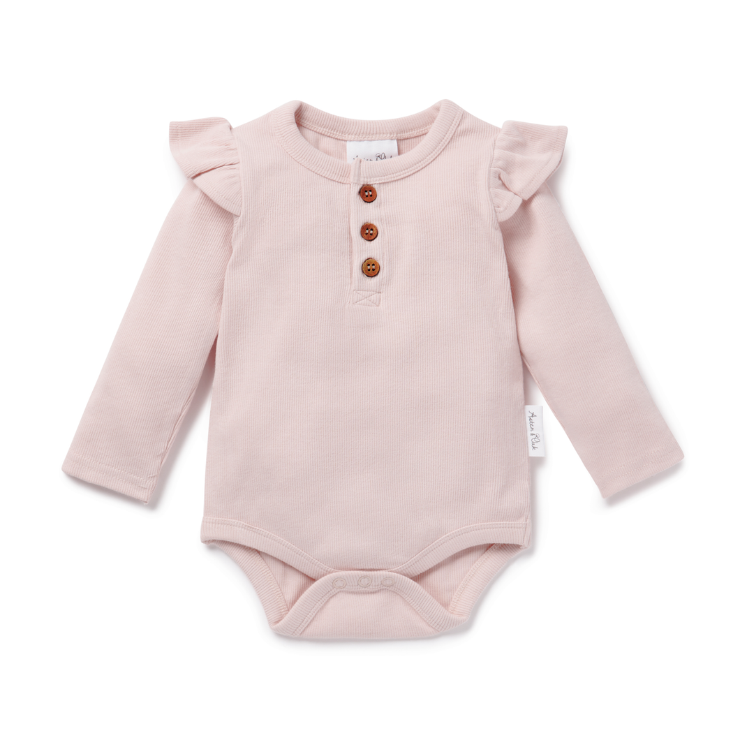 Pale Pink Rib Onesie