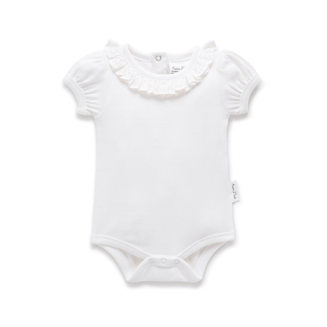 White Ruffle Puff Onesie