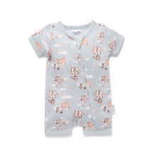 Load image into Gallery viewer, Flying Friends SS Zip Romper