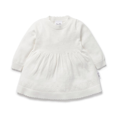 Ivory Pointelle Knit Dress