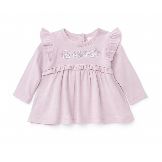 Pink Embroidered Ruffle Top