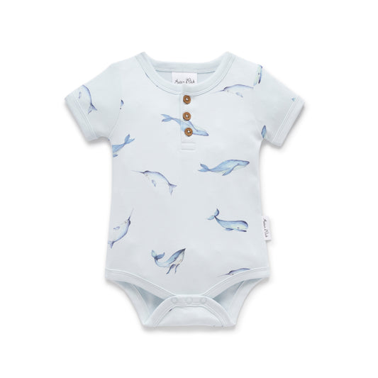 Under The Sea Henley Onesie SIZE 3-6M and 1YR
