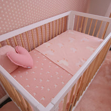 Load image into Gallery viewer, Pink Ducks Organic Fitted Cot Sheet