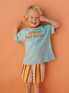 Spicey But Nicey T Shirt | Aqua & Red