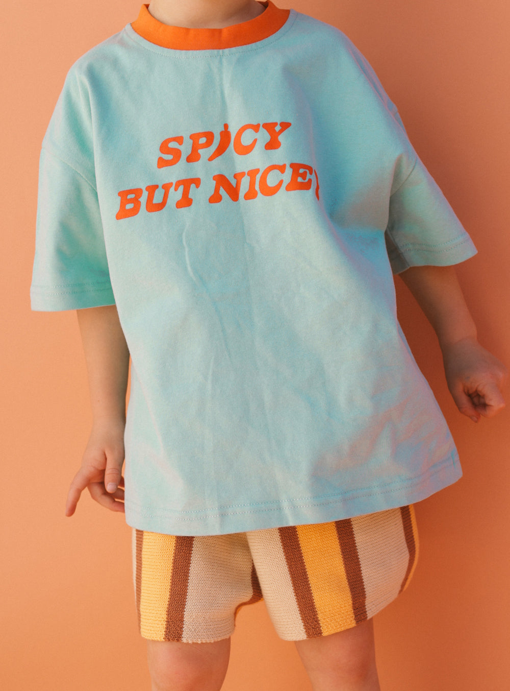 Spicey But Nicey T Shirt | Aqua & Red