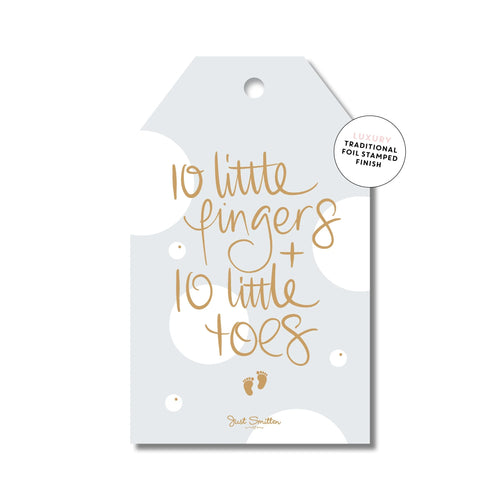 10 Little Fingers BLUE | Gift Tag