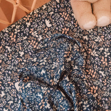 Load image into Gallery viewer, Forest Friends Midnight Organic Muslin Wrap Swaddle