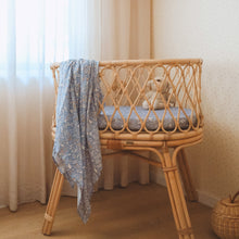 Load image into Gallery viewer, Forest Friends Cornflower Organic Muslin Wrap Swaddle