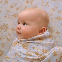 Load image into Gallery viewer, Delphinium Organic Muslin Wrap Swaddle