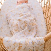 Load image into Gallery viewer, Delphinium Organic Muslin Wrap Swaddle