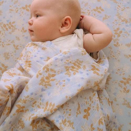 Delphinium Organic Muslin Wrap Swaddle