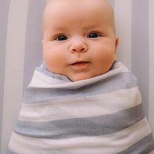 Load image into Gallery viewer, Cloud Stripe Organic Muslin Wrap Swaddle