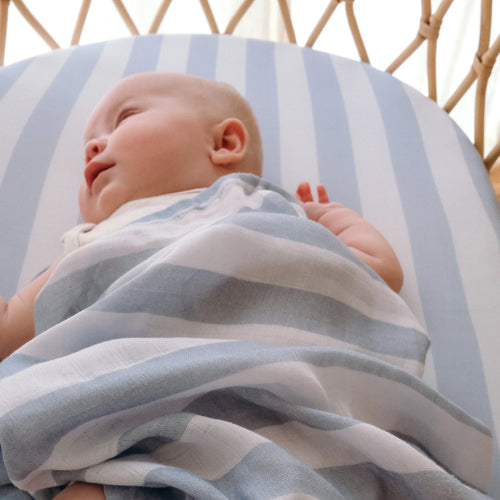 Cloud Stripe Organic Muslin Wrap Swaddle