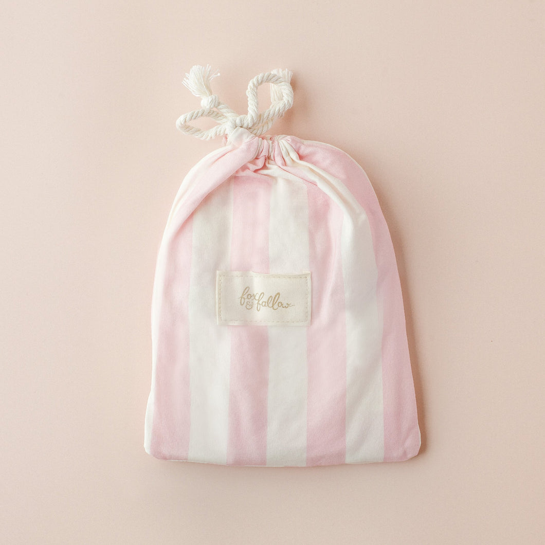 Petal Stripe Organic Fitted Bassinet Sheet/Change Pad Cover