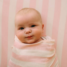 Load image into Gallery viewer, Petal Stripe Organic Muslin Wrap Swaddle