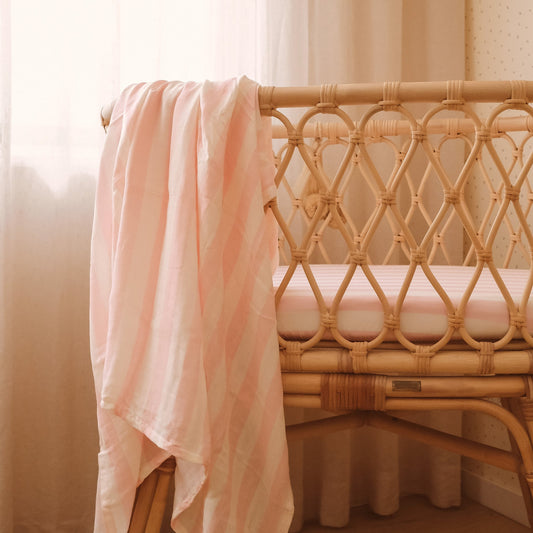 Petal Stripe Organic Muslin Wrap Swaddle