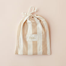 Load image into Gallery viewer, Coffee Stripe Organic Fitted Bassinet Sheet/Change Pad Cover