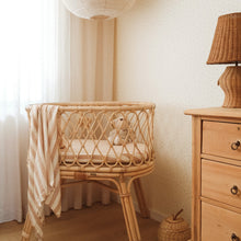 Load image into Gallery viewer, Coffee Stripe Organic Fitted Bassinet Sheet/Change Pad Cover