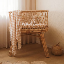 Load image into Gallery viewer, Caramel Check Organic Muslin Wrap Swaddle
