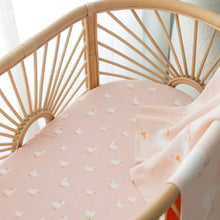 Load image into Gallery viewer, Pink Ducks Organic Fitted Bassinet Sheet/Change Pad Cover