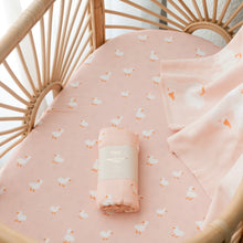 Load image into Gallery viewer, Pink Ducks Organic Fitted Bassinet Sheet/Change Pad Cover
