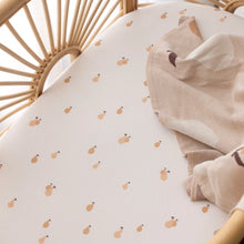 Load image into Gallery viewer, Golden Pears Organic Fitted Bassinet Sheet/Change Pad Cover