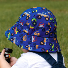 Load image into Gallery viewer, Toddler Bucket Sun Hat | Monster Trucks