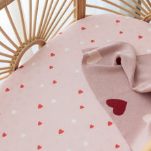 Load image into Gallery viewer, Little Hearts Organic Fitted Cot Sheet