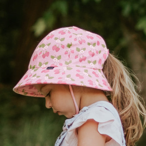 Ponytail Bucket Sun Hat | Strawberry