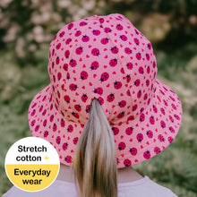 Load image into Gallery viewer, Ponytail Bucket Sun Hat - Ladybug