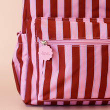 Load image into Gallery viewer, Burgundy Stripe Backpack