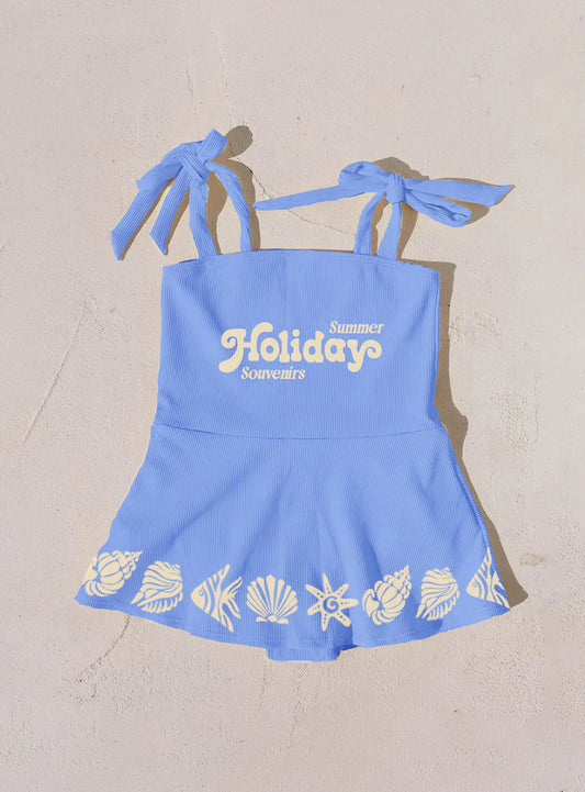 Blue Holiday Swim Dress