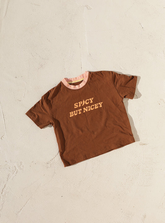 Spicey But Nicey T Shirt | Brown & Orange