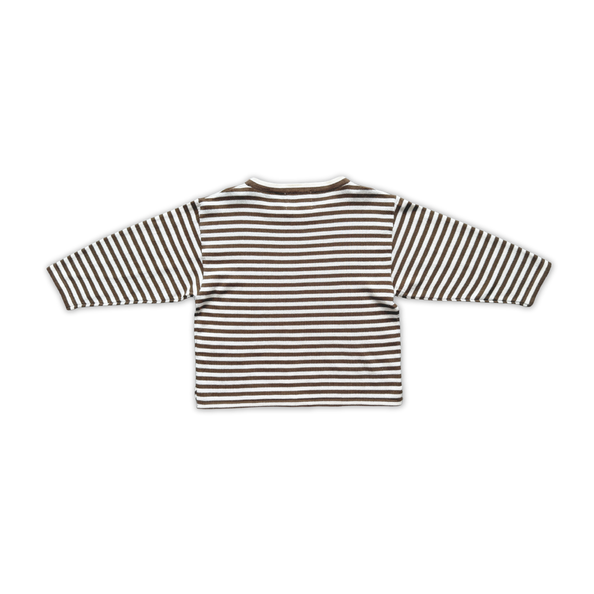 Organic Essential Stripe LS Knit Tee - Espresso