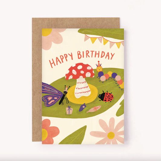 Cute Bug Party Birthday Card