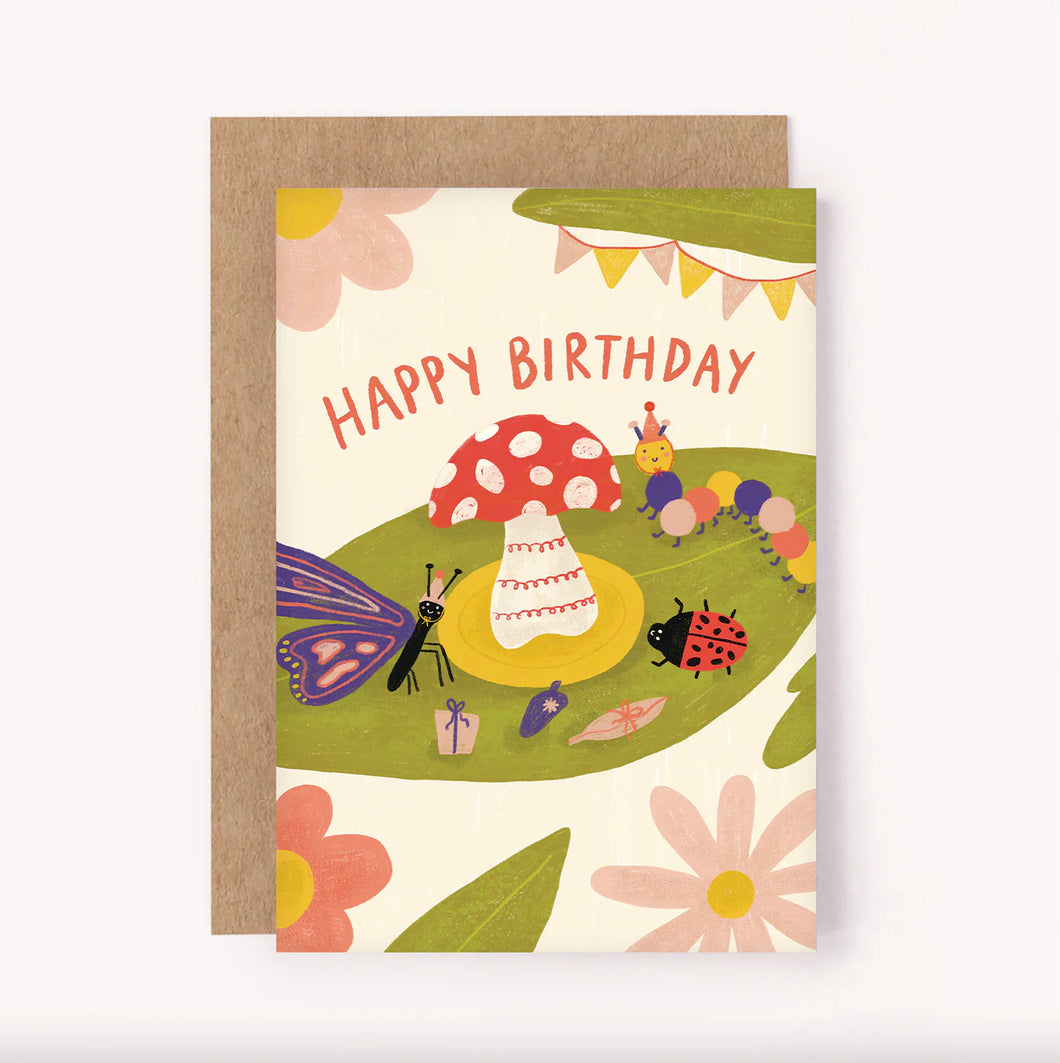 Cute Bug Party Birthday Card