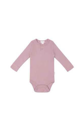 Organic Cotton Modal Long Sleeve Bodysuit | Vintage Violet