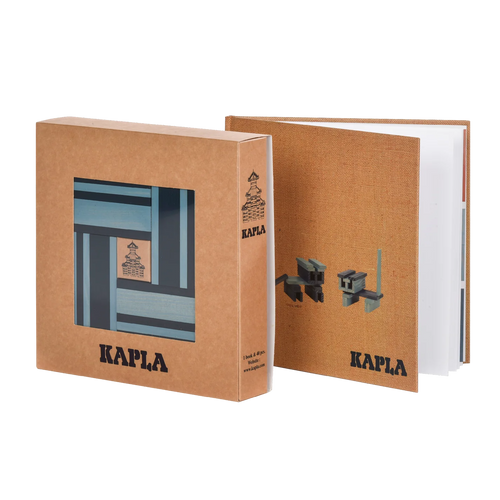 KAPLA Book and Colours Set | Light Blue + Dark Blue