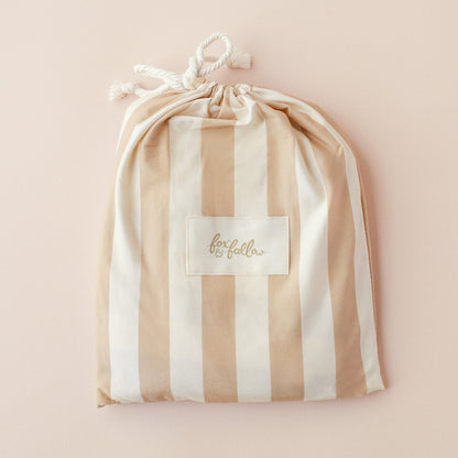 Coffee Stripe Organic Fitted Cot Sheet