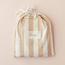 Load image into Gallery viewer, Coffee Stripe Organic Fitted Cot Sheet