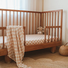 Load image into Gallery viewer, Caramel Check Organic Muslin Wrap Swaddle