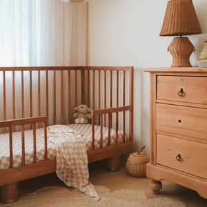 Caramel Check Organic Muslin Wrap Swaddle